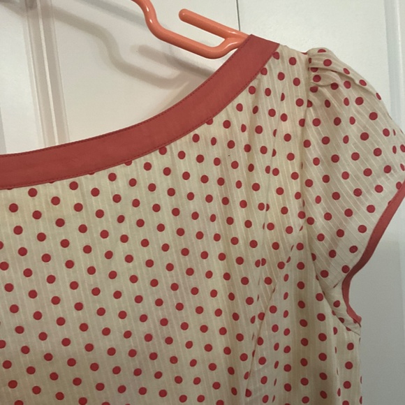 April Cornell Polka Dot Midi Retro V-Neck A-line Cap Sleeve Dress - Picture 11 of 11